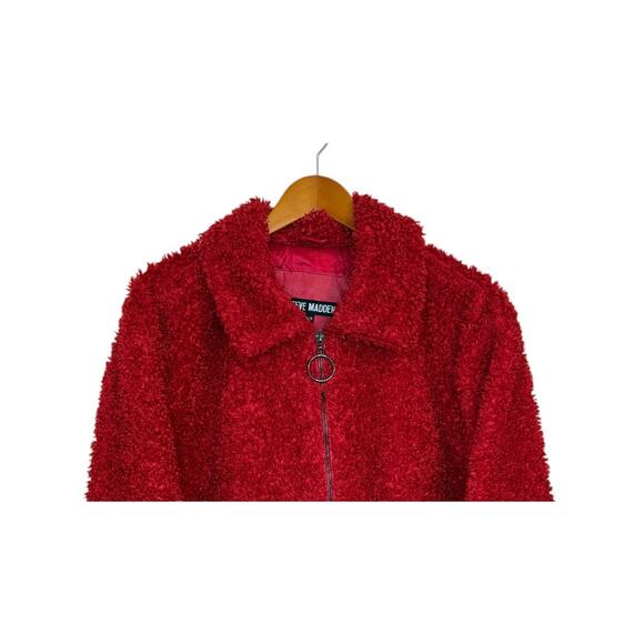 Steve Madden Coat Women X Large Red‎ Shearling Going Out Valentines Party Teddy - Picture 2 of 8
